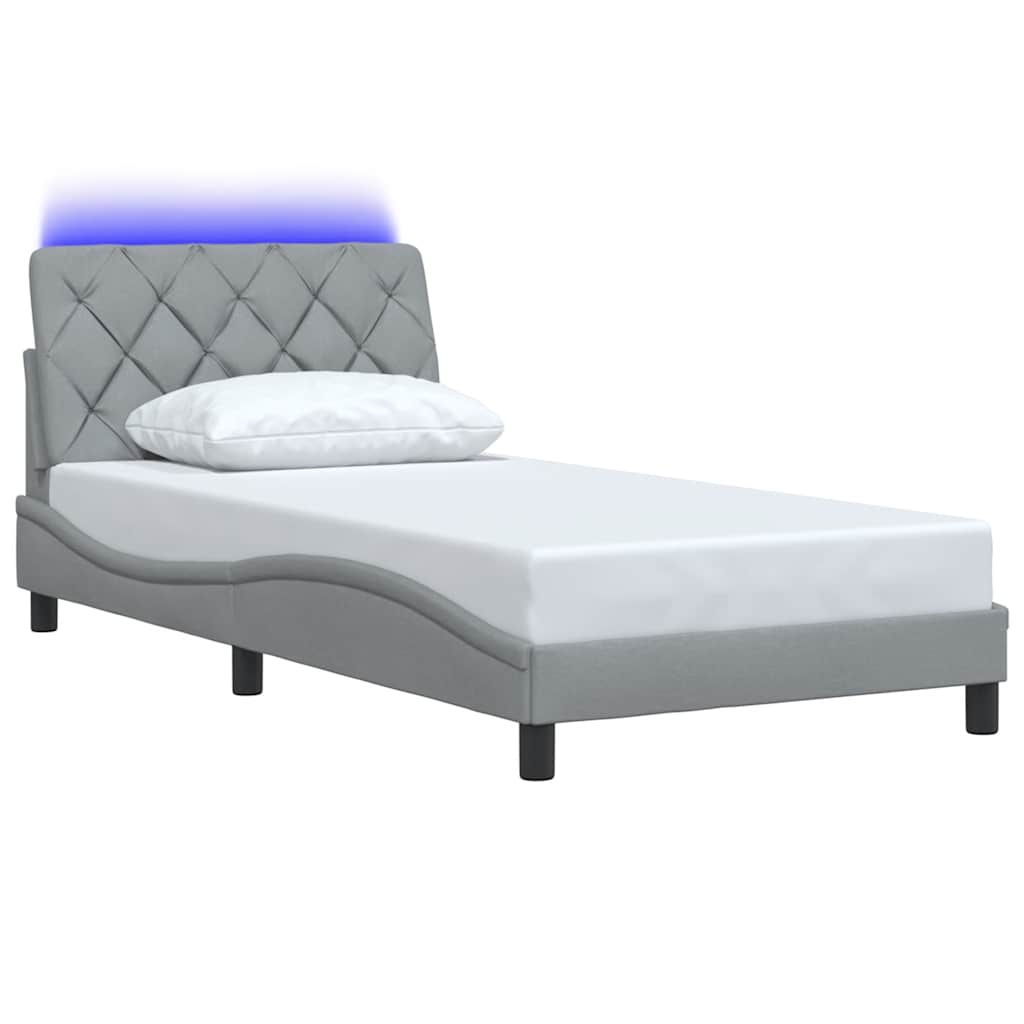 Okvir kreveta s LED-om bez madraca 100x200 cm od tkanine
