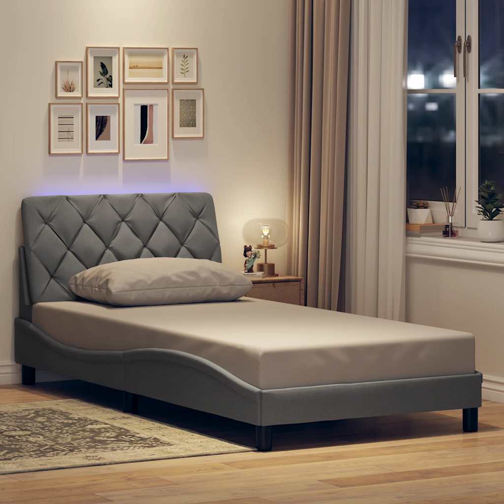Okvir kreveta s LED-om bez madraca 100x200 cm od tkanine