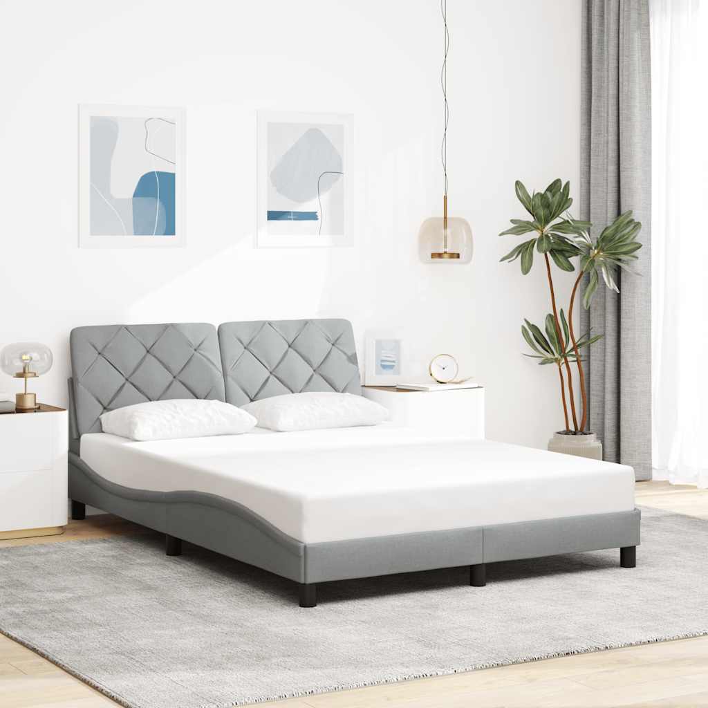 Okvir kreveta s LED-om bez madraca 140 x 190 cm od tkanine