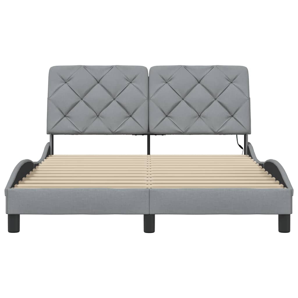 Okvir kreveta s LED-om bez madraca 140 x 190 cm od tkanine
