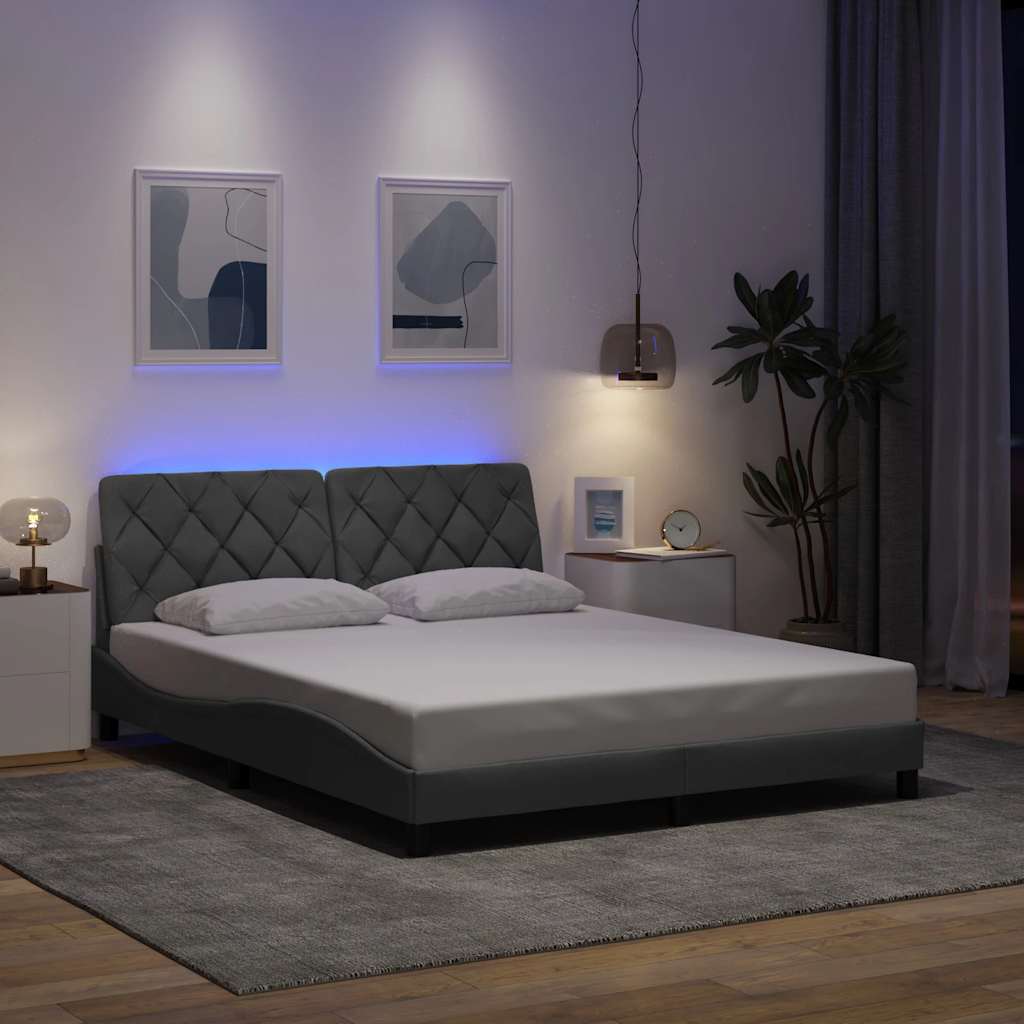 Okvir kreveta s LED-om bez madraca 160 x 200 cm od tkanine