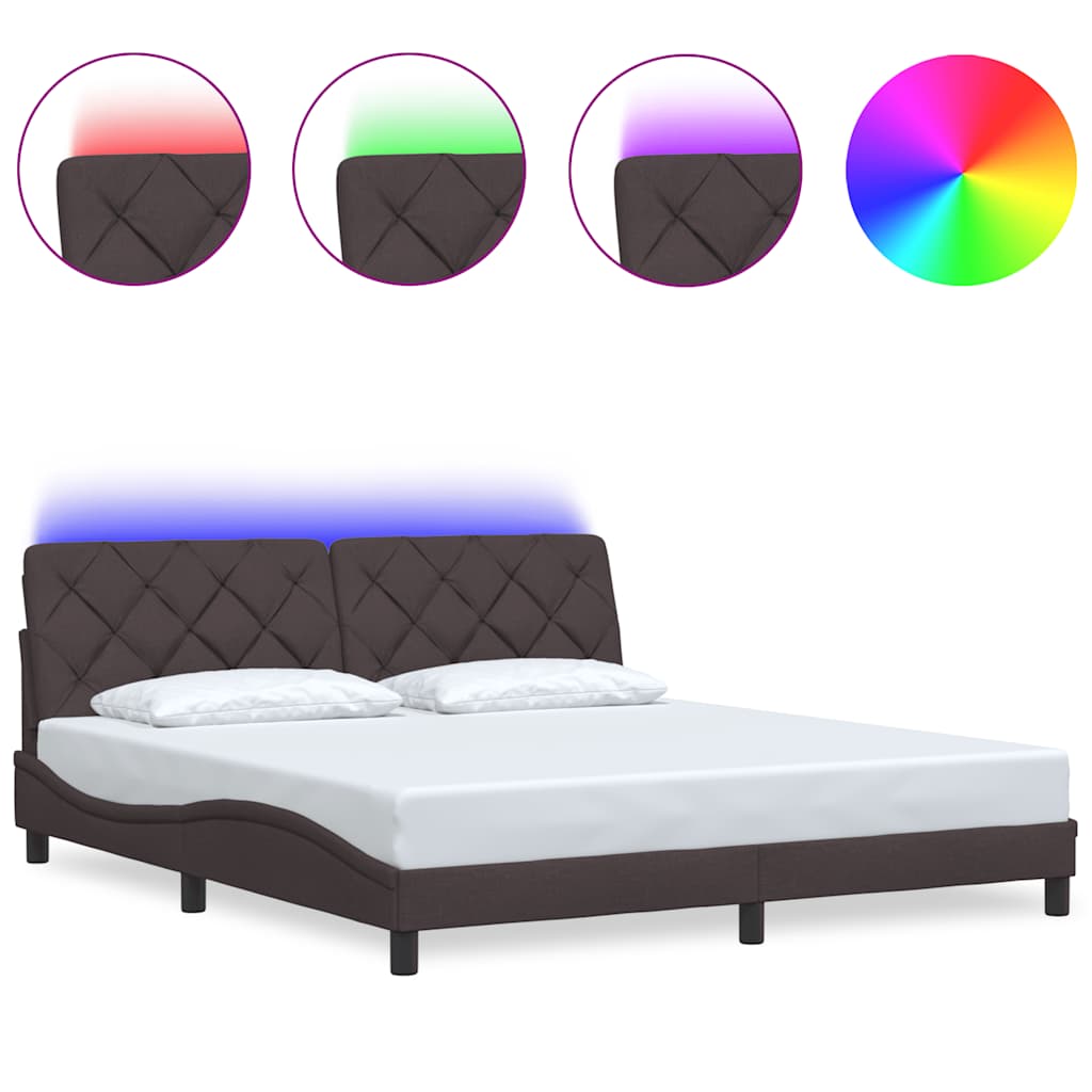 Okvir kreveta s LED-om bez madraca 180x200 cm od tkanine