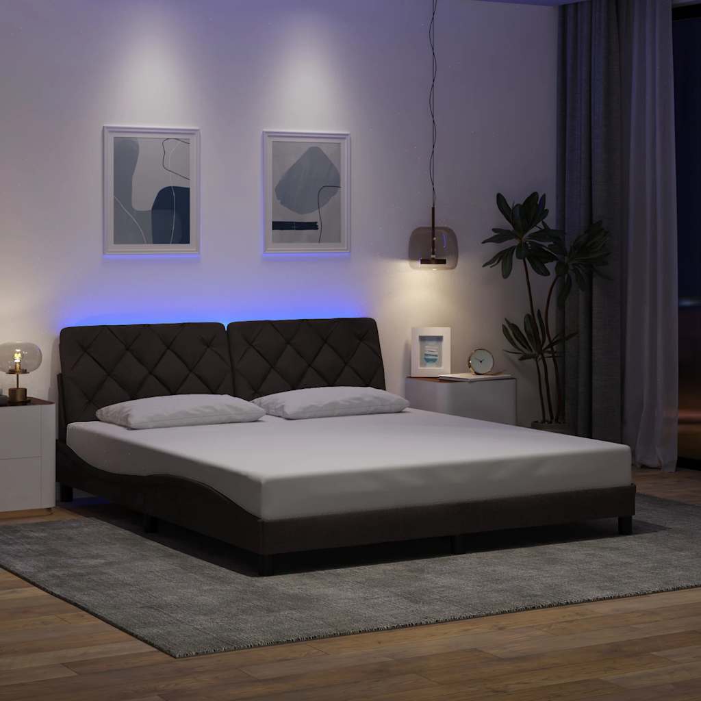Okvir kreveta s LED-om bez madraca 180x200 cm od tkanine