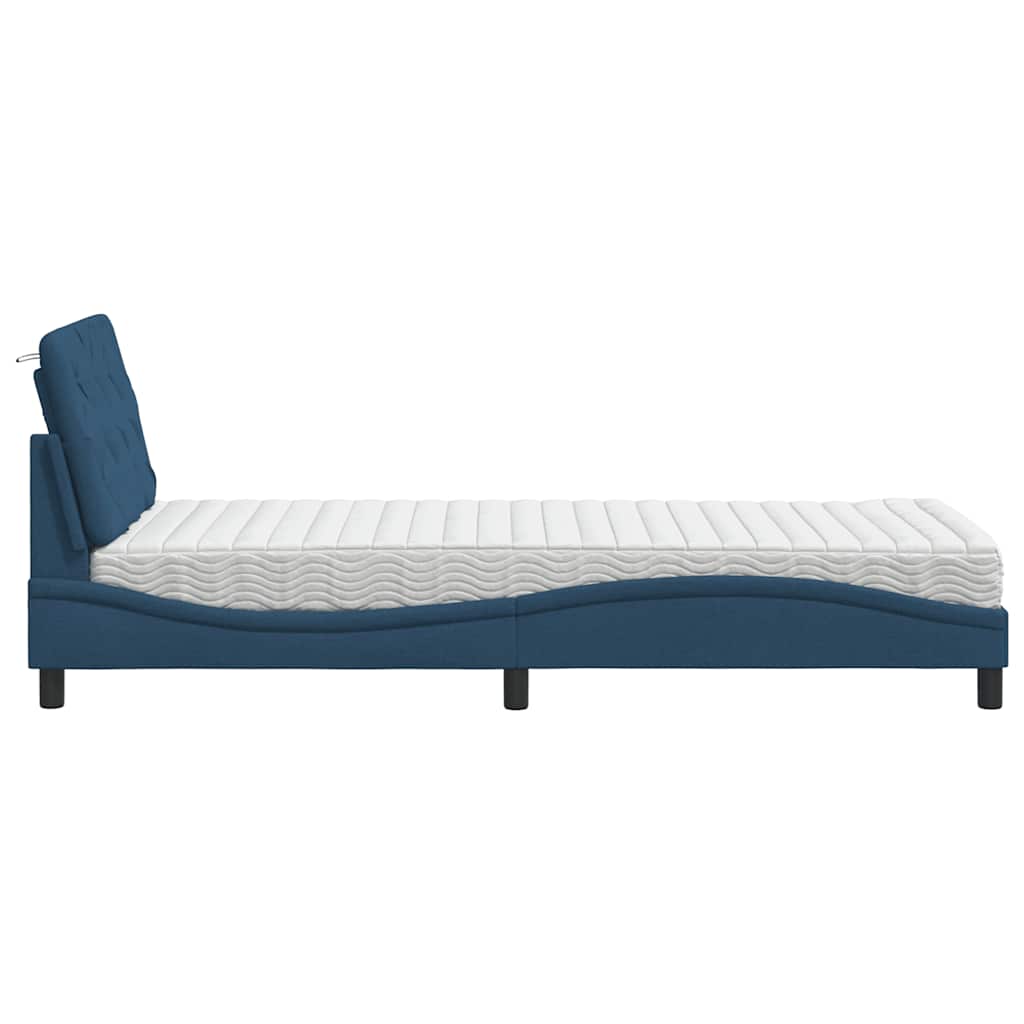 Krevet s madracem plavi 80x200 cm od tkanine