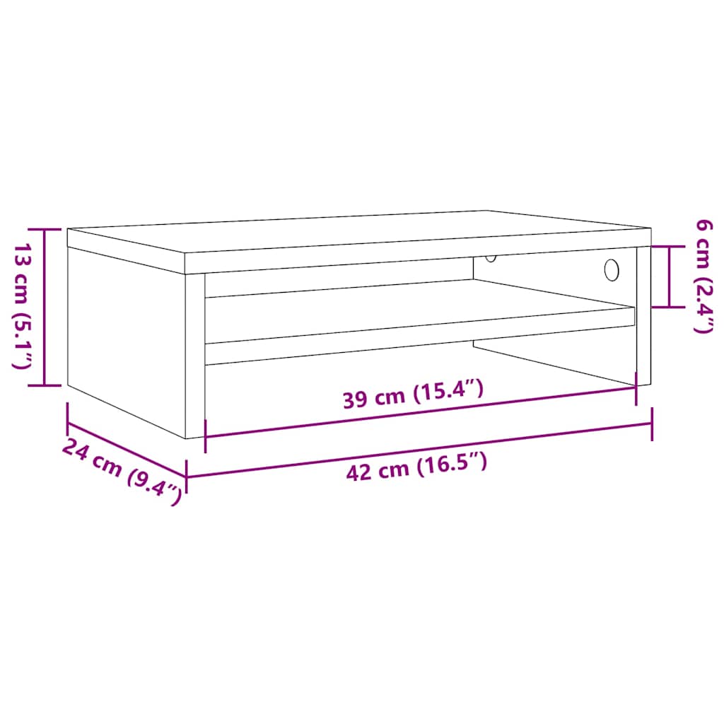 Stalak za monitor staro drvo 42x24x13 cm konstruirano drvo