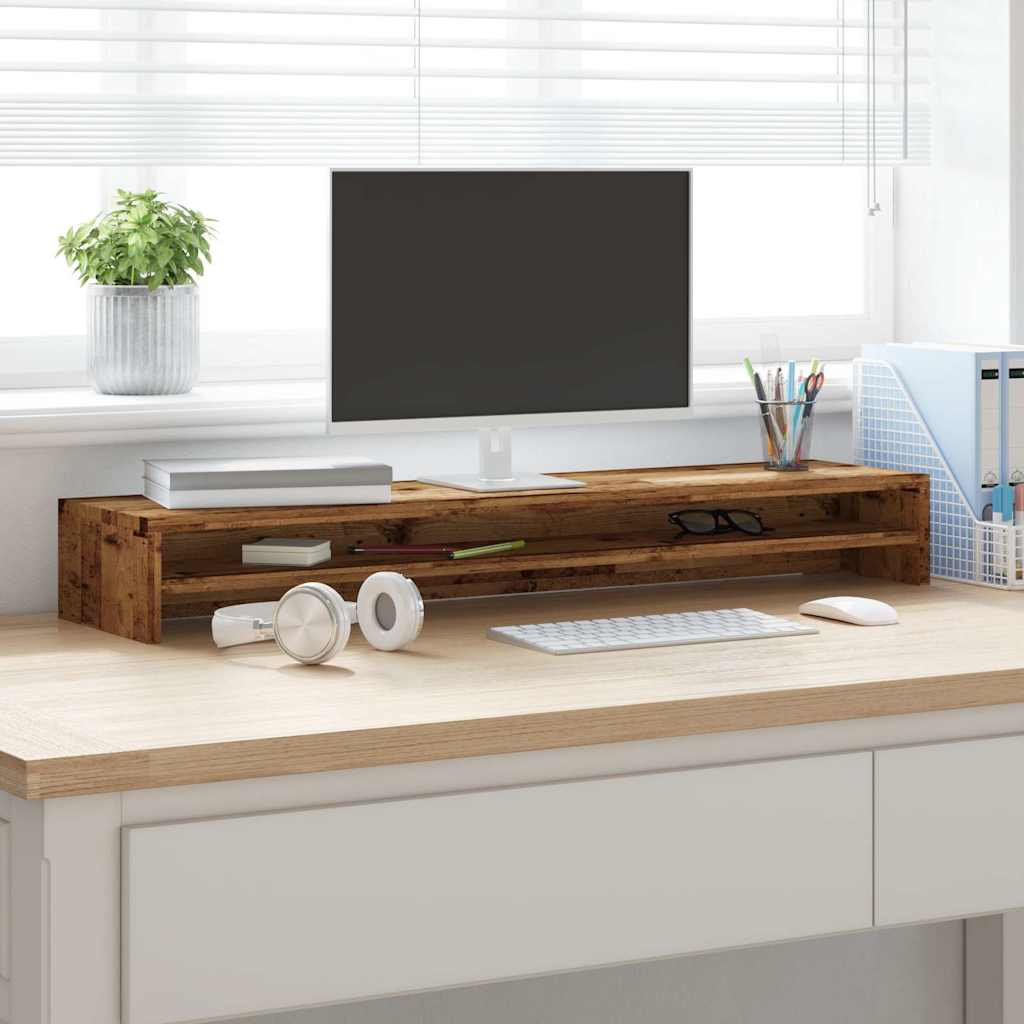 Stalak za monitor boja drva 100 x 24 x 13 cm konstruirano drvo