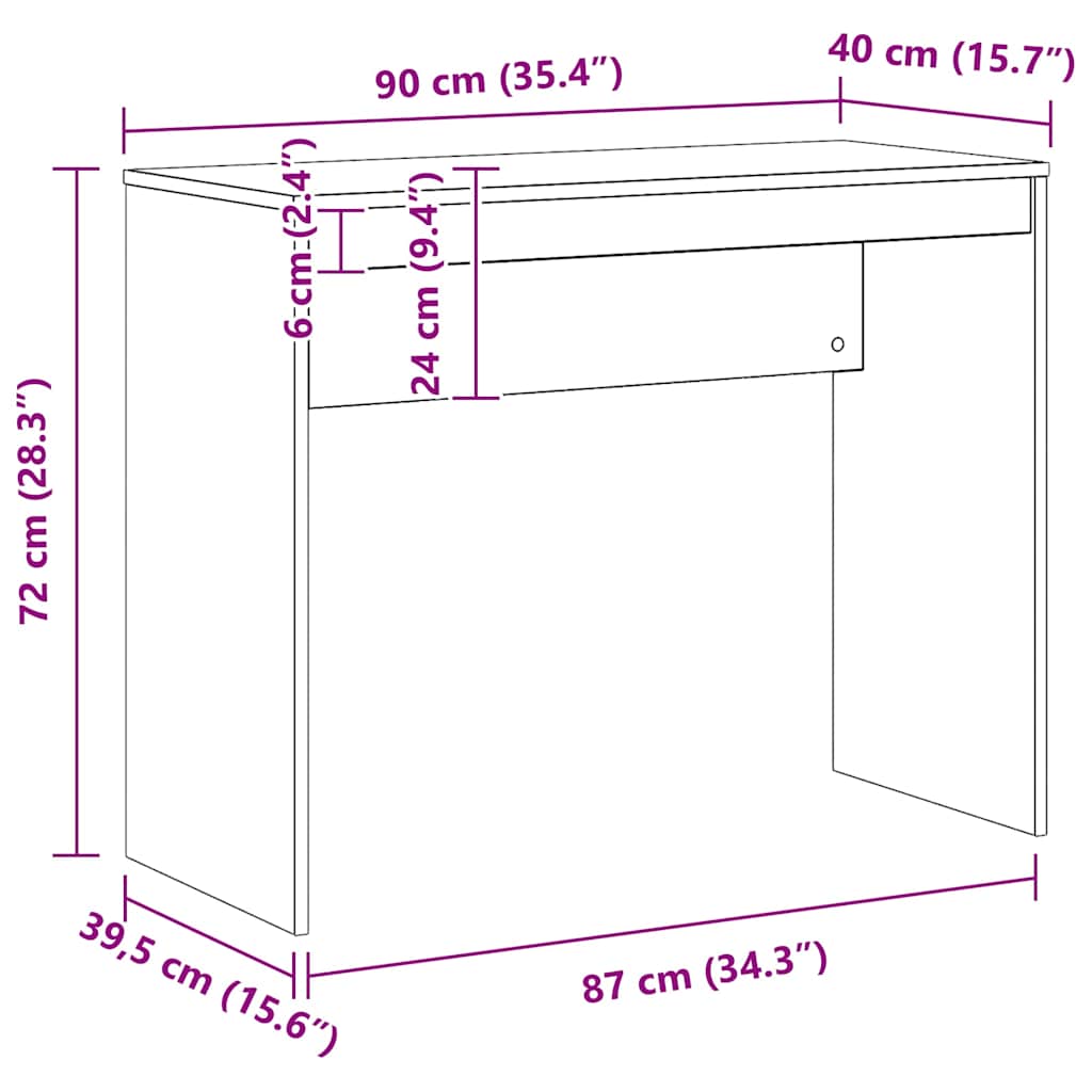 Stol Artisan hrast 90x40x72 cm konstruirano drvo