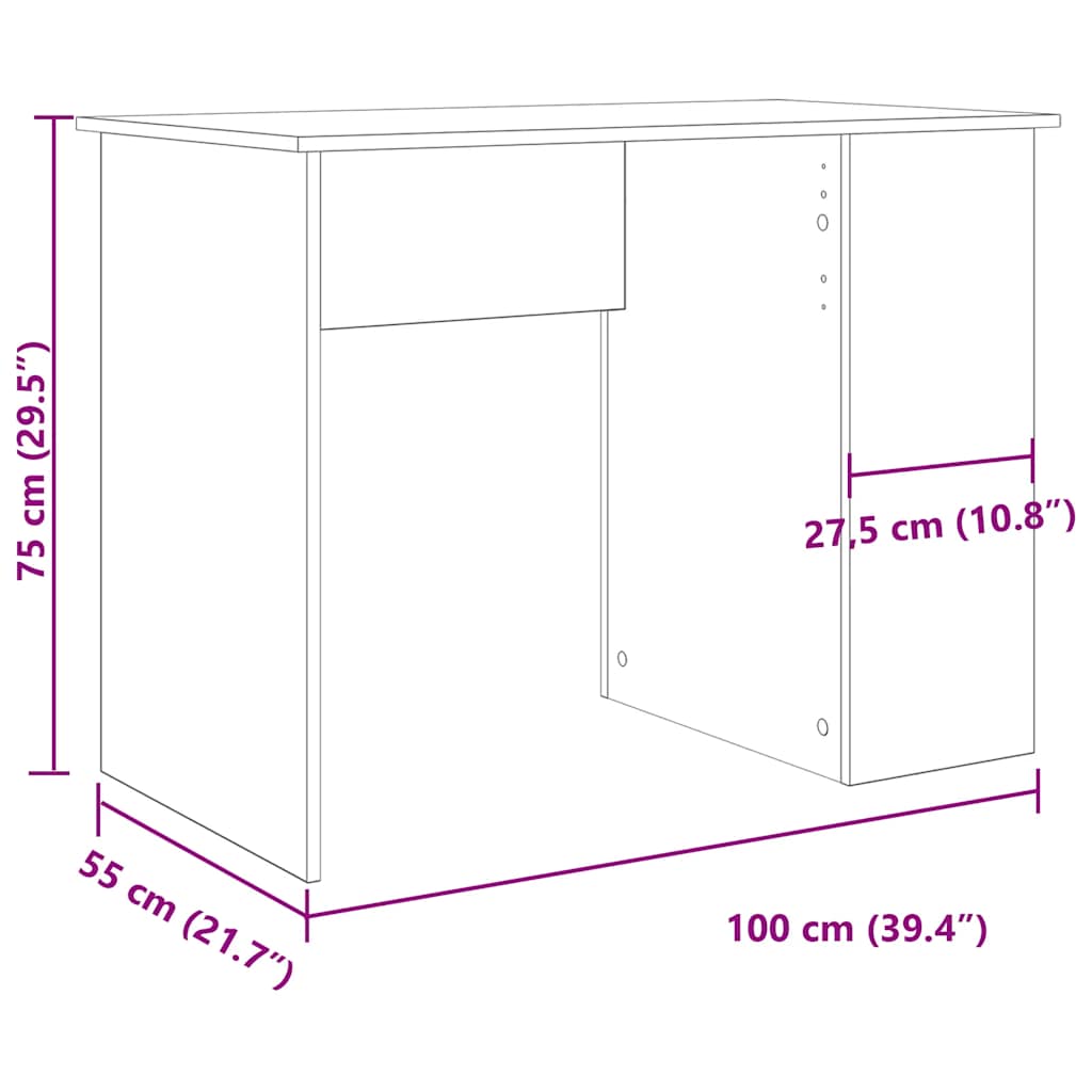 Stol Artisan hrast 100x55x75 cm konstruirano drvo