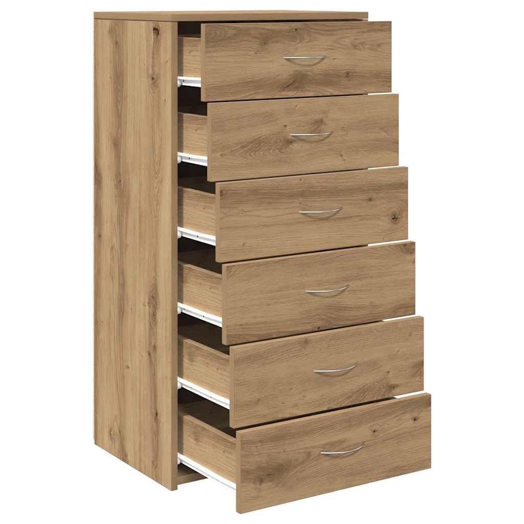 Komoda sa 6 ladica Artisan hrast 50x34x96 cm izrađeno drvo