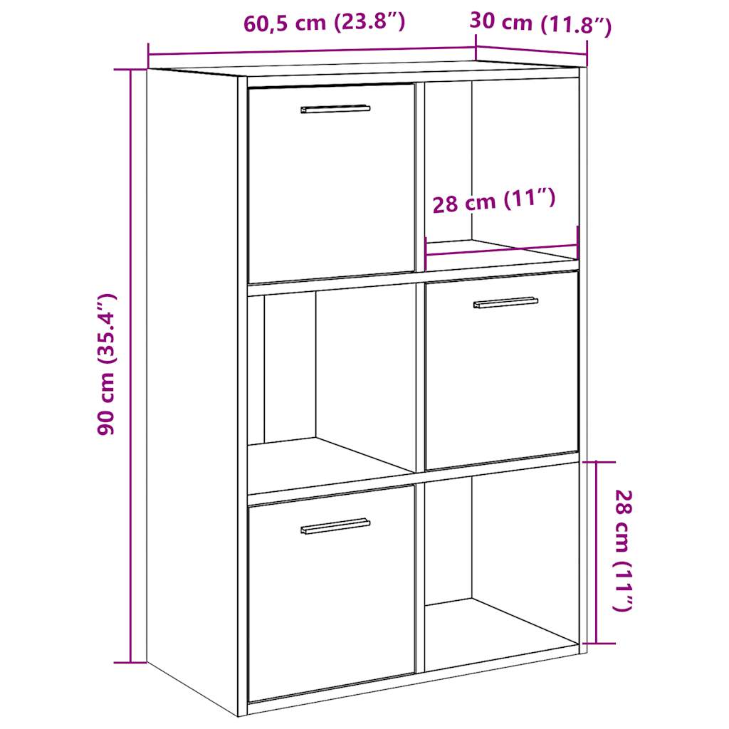 Polica za knjige Staro drvo 60,5x30x90 cm Konstruirano drvo