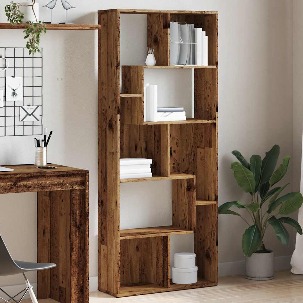 Regal za knjige boja starog drva 67x24x161 cm konstruirano drvo