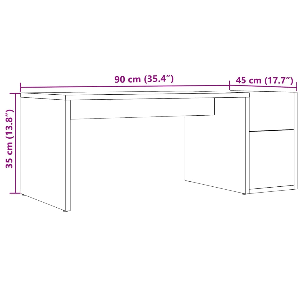 Stolić za kavu boja starog drva 90x45x35 cm konstruirano drvo