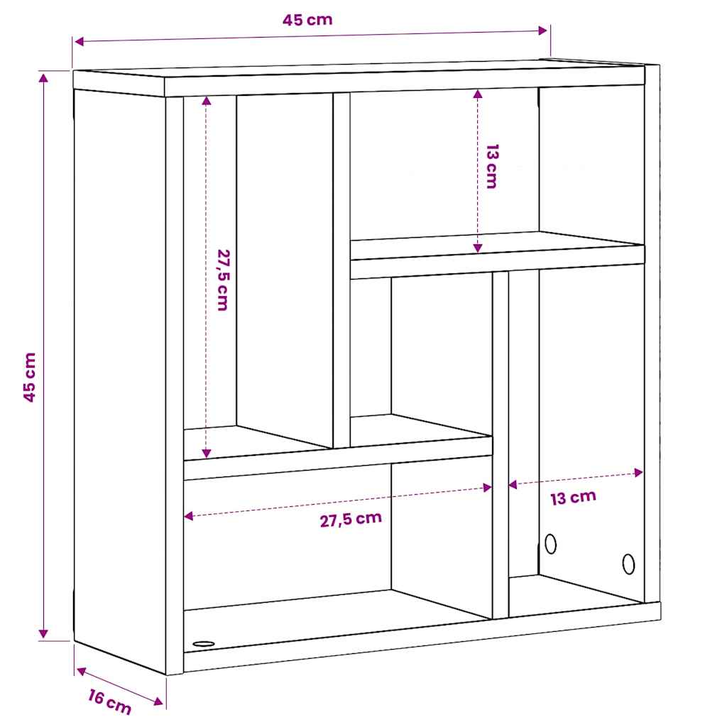 Zidna polica Artisan hrast 45x16x45 cm izrađeno drvo