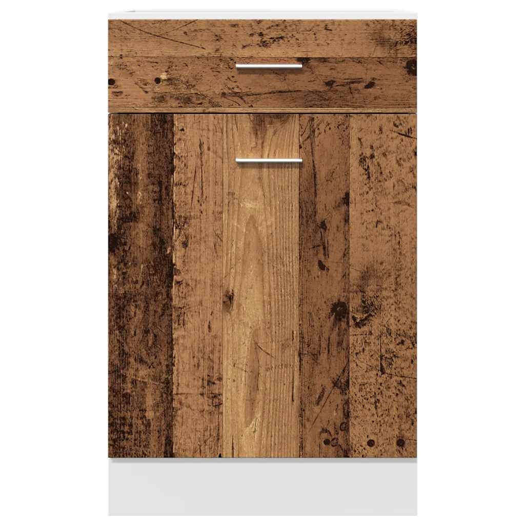 Ormarić s donjim ladicama "Lyon" Staro drvo 50x46x81,5 cm Konstruirano drvo