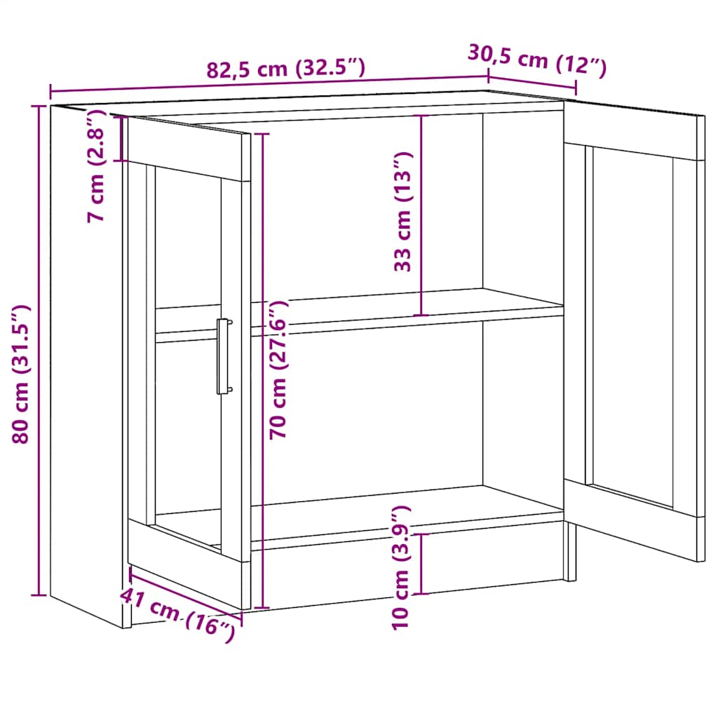 Ormarić za knjige boja hrasta artisana 82,5x30,5x80 cm drveni