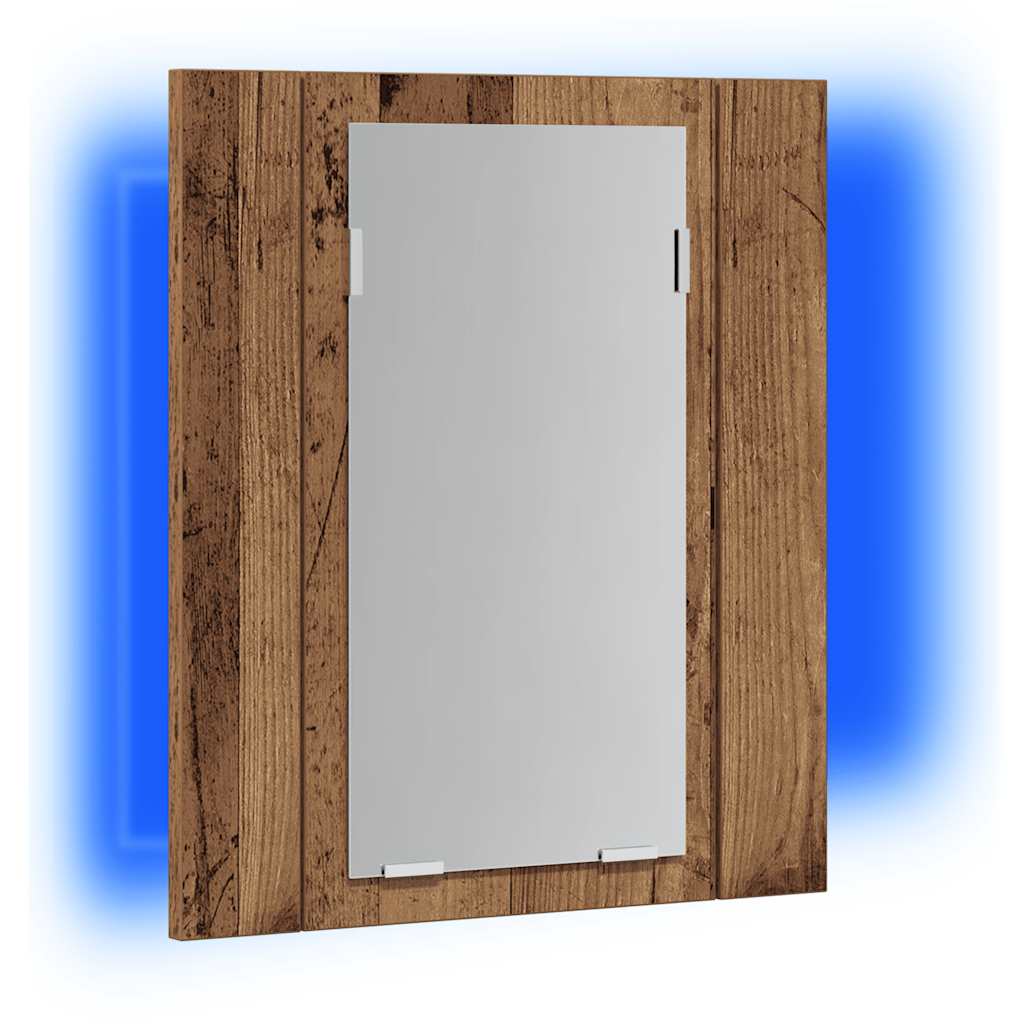 LED kupaonski ormarić s ogledalom boja hrasta 40x12x45cm drveni