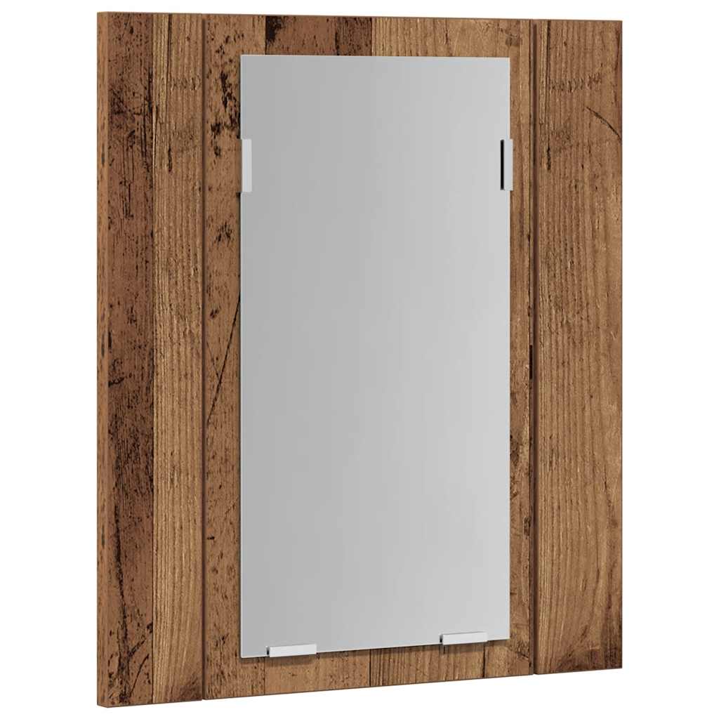 LED kupaonski ormarić s ogledalom boja hrasta 40x12x45cm drveni