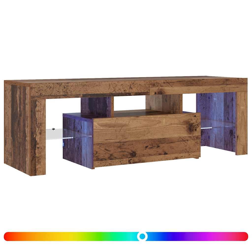 TV ormarić LED boja drva 120 x 36,5 x 40 cm konstruirano drvo
