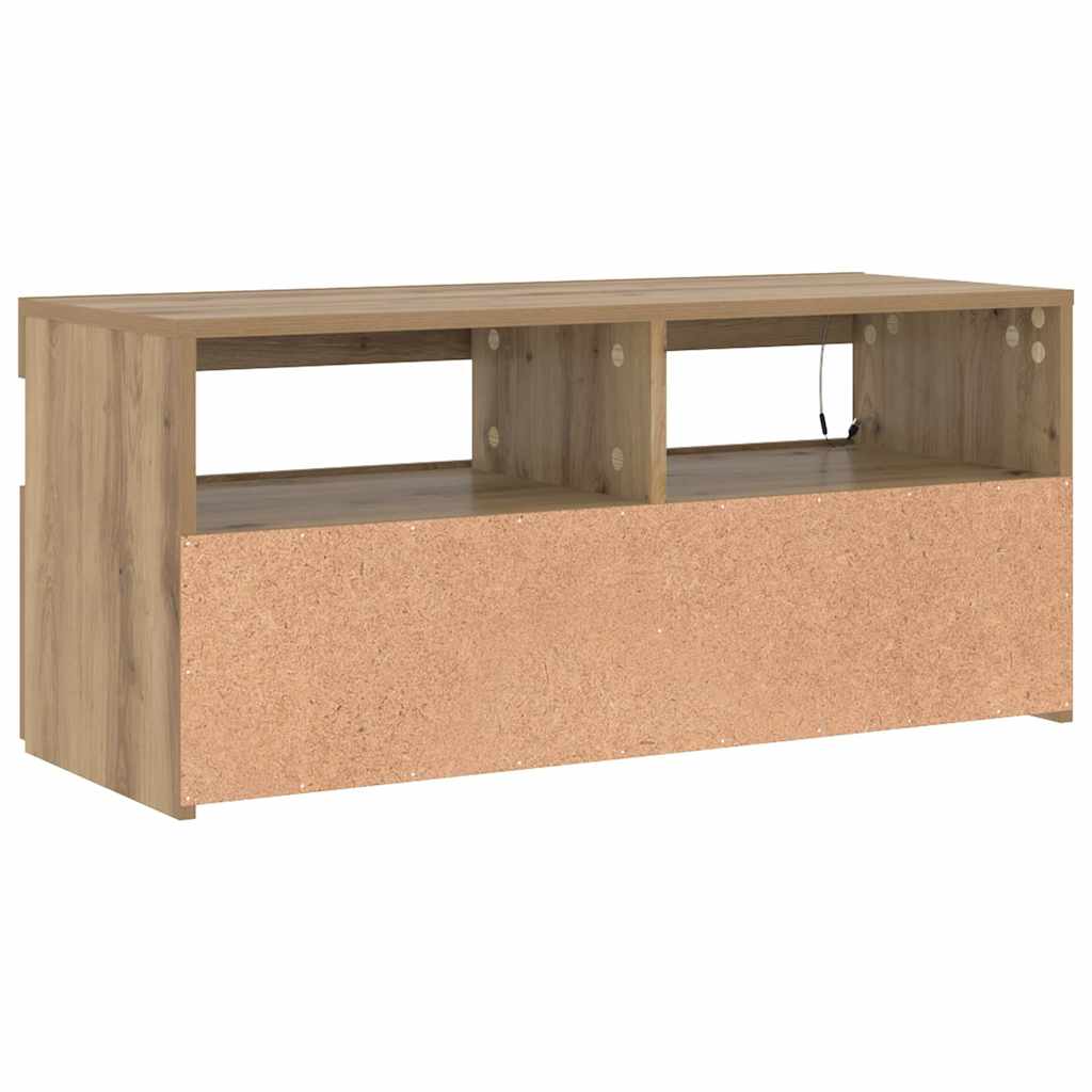 TV ormarić LED boja hrasta 90x35x40 cm konstruirano drvo