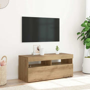 TV ormarić LED boja hrasta 90x35x40 cm konstruirano drvo