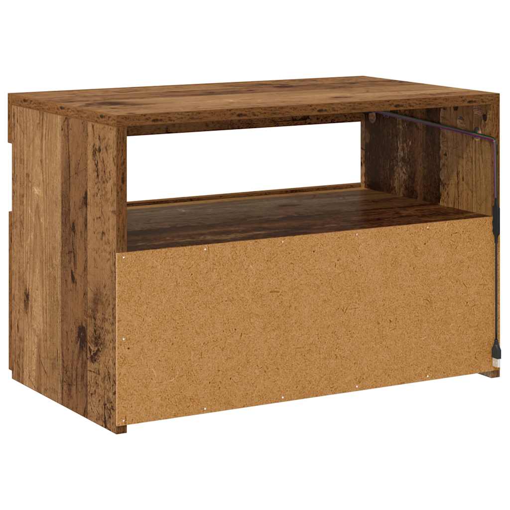 TV ormarić s LED svjetlima staro drvo 60x35x40 cm
