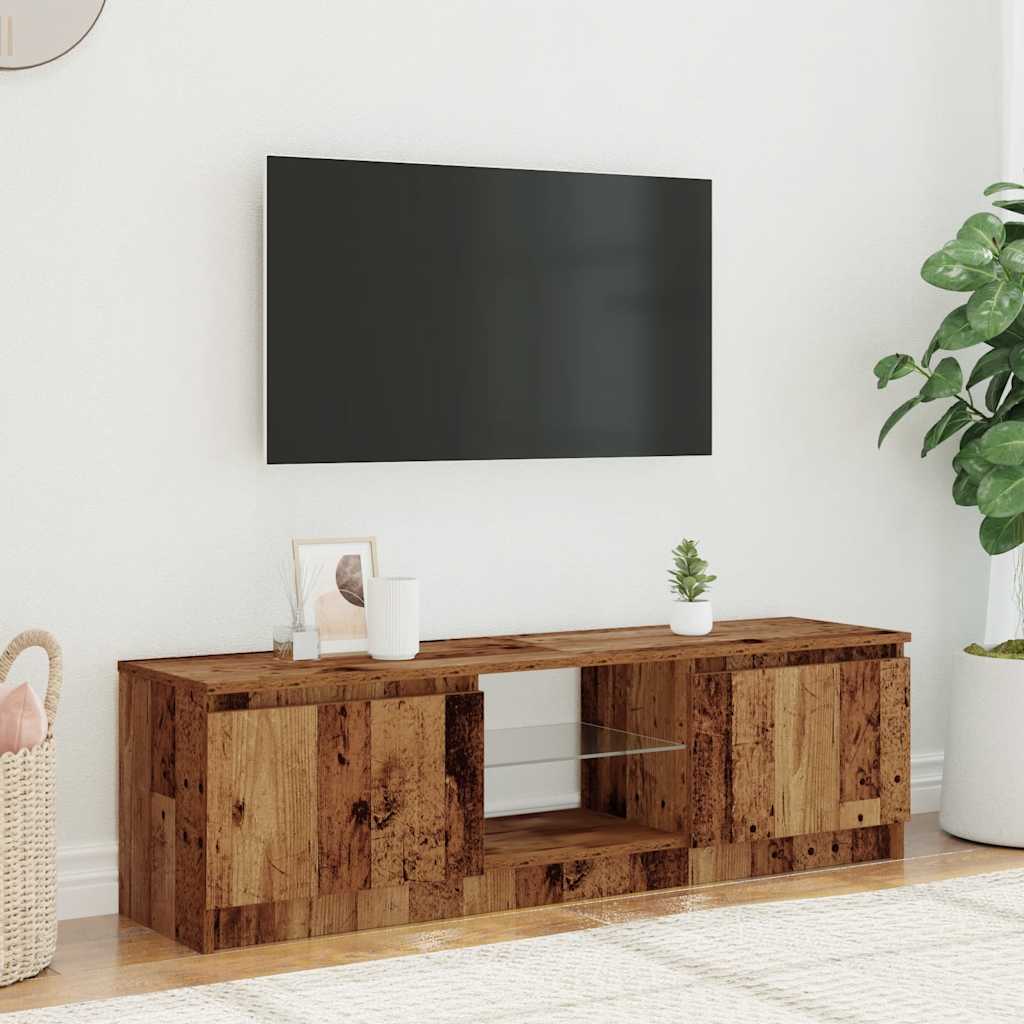 TV ormarić LED boja drva 120x30x36 cm konstruirano drvo