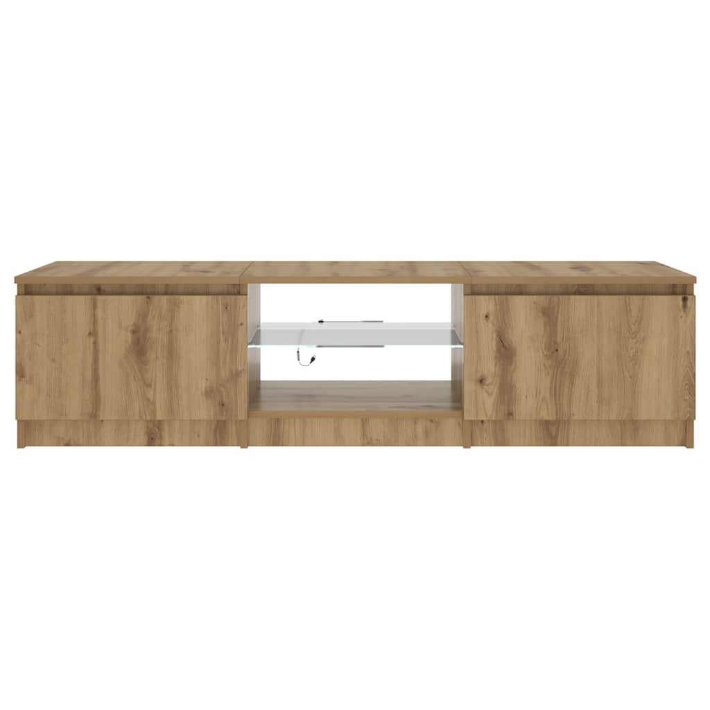 TV ormarić s LED svjetlima Artisan hrast 140x40x36 cm