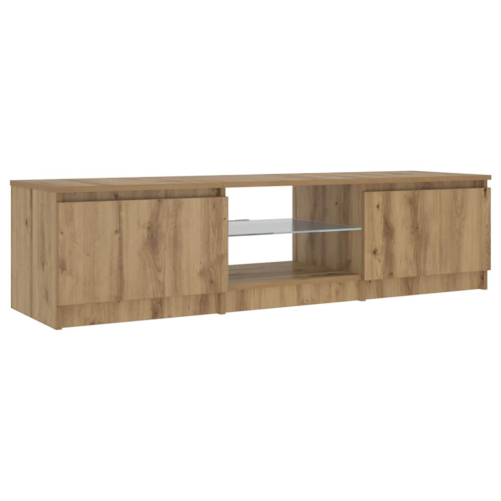TV ormarić s LED svjetlima Artisan hrast 140x40x36 cm