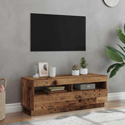 TV ormarić LED boja drva 100x35x40 cm konstruirano drvo