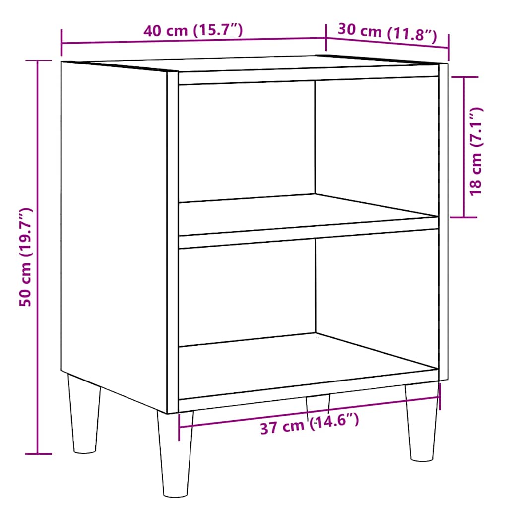 Noćni ormarići 2 kom Staro drvo 40x30x50 cm Konstruirano drvo