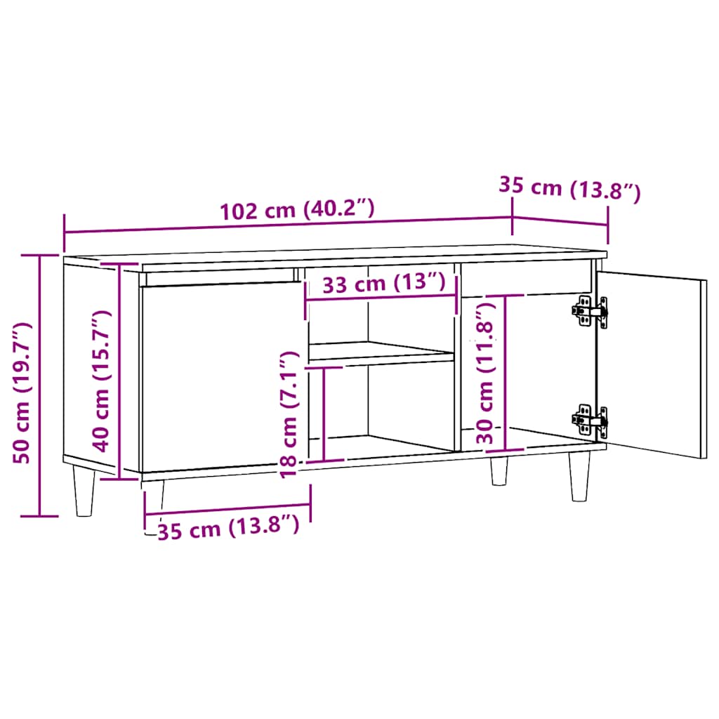 TV ormarić Artisan hrast 102x35x50 cm izrađeno drvo