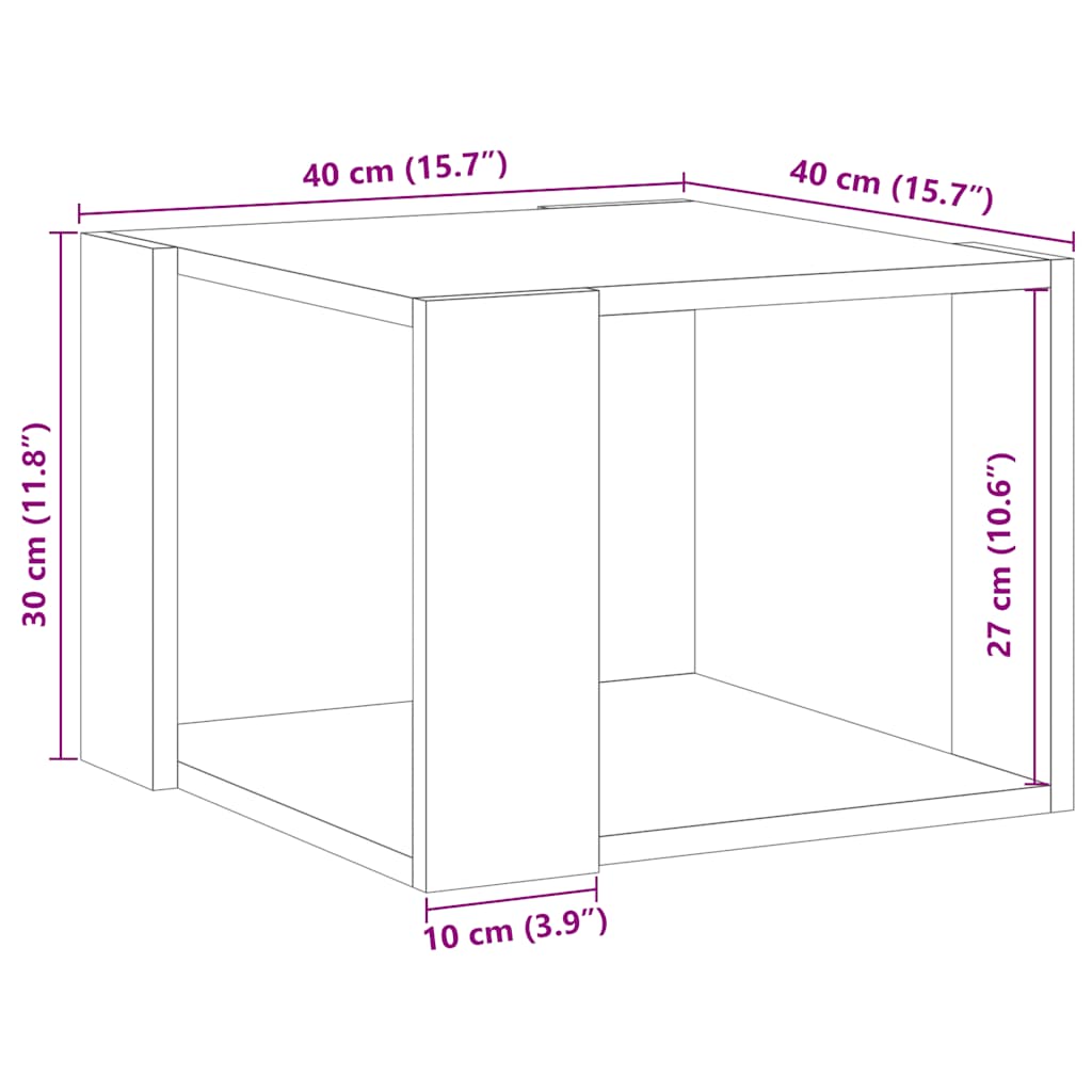 Stol za kavu staro drvo 40x40x30 cm konstruirano drvo