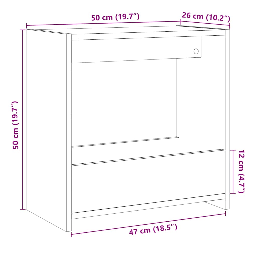 Pomoćni stol staro drvo 50x26x50 cm konstruirano drvo