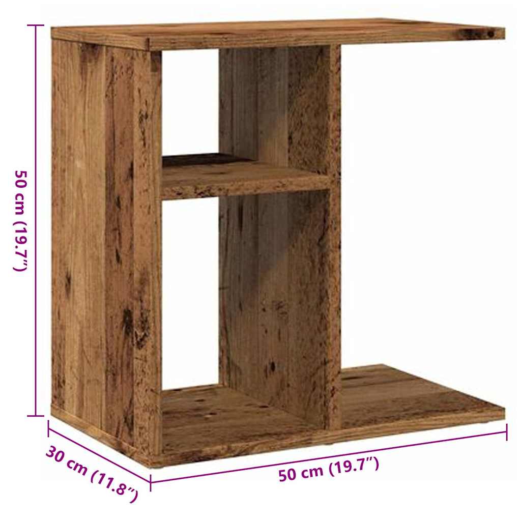 Pomoćni stol staro drvo 50x30x50 cm konstruirano drvo