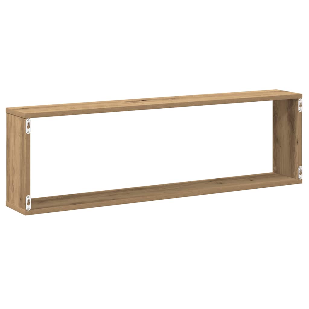 Kockaste zidne police 4 kom boja hrasta 100x15x30 cm drvene