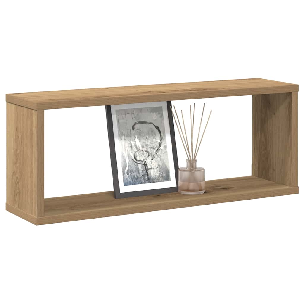 Zidne kockaste police 2 kom Artisan hrast 60x15x23 cm