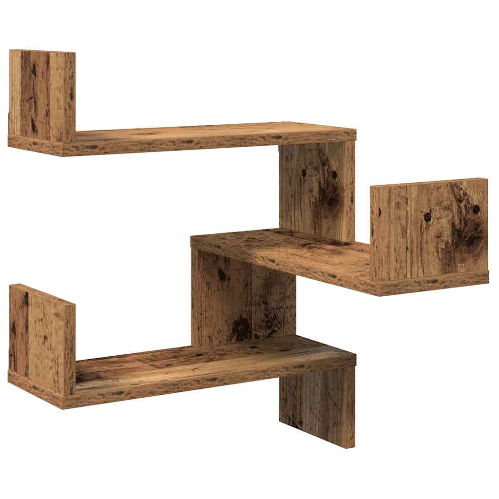 Zidna kutna polica staro drvo 40x40x49,5 cm konstruirano drvo