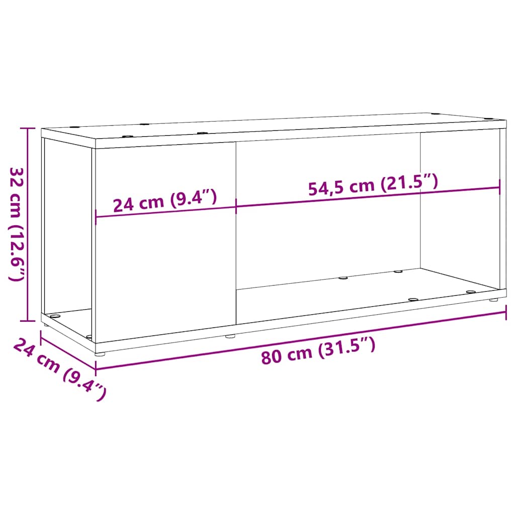 TV ormarić staro drvo 80x24x32cm konstruirano drvo