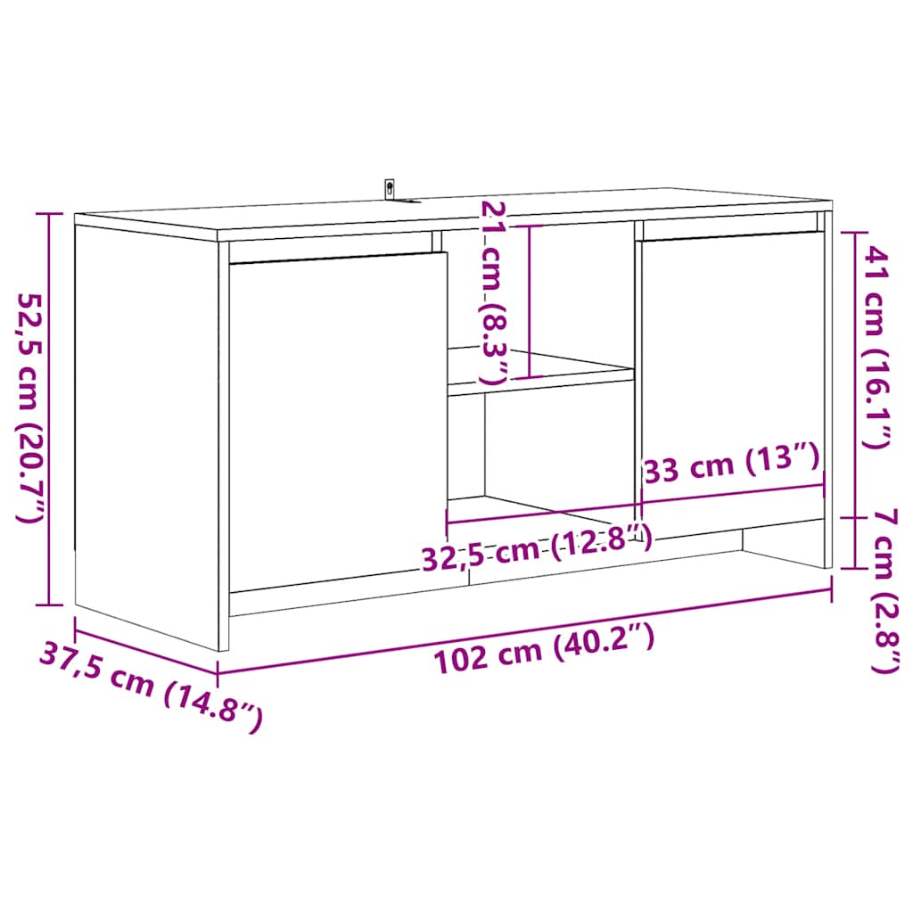 TV ormarić Artisan hrast 102x37,5x52,5 cm izrađeno drvo