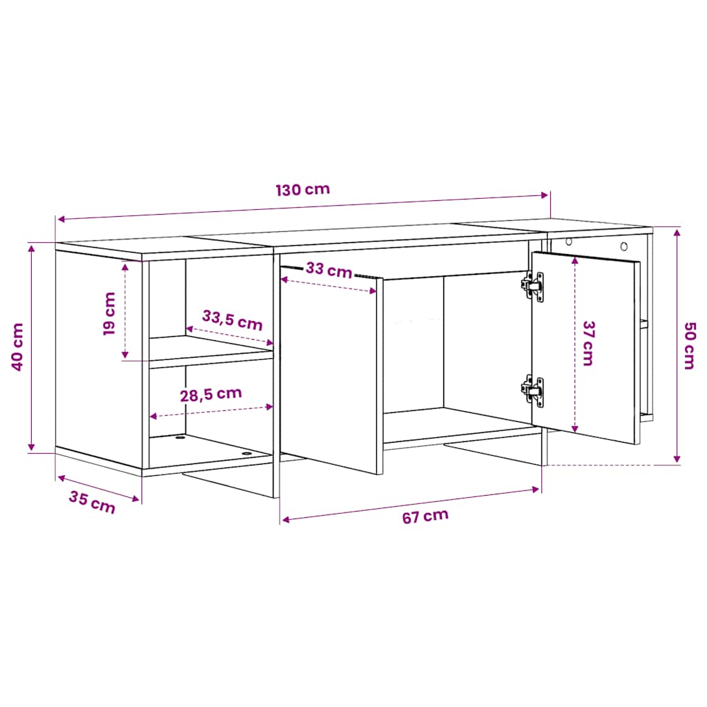 TV ormarić Artisan hrast 130x35x50 cm izrađeno drvo