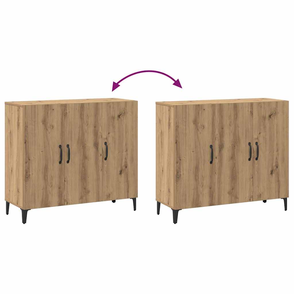 Komoda boja hrasta artisana 90 x 34 x 80 cm konstruirano drvo