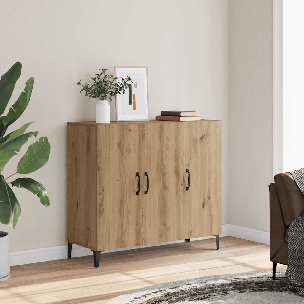 Komoda boja hrasta artisana 90 x 34 x 80 cm konstruirano drvo