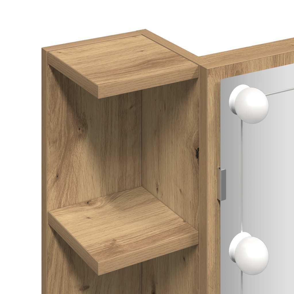 Ormar s ogledalom i LED-om Artisan hrast 70x16,5x60 cm