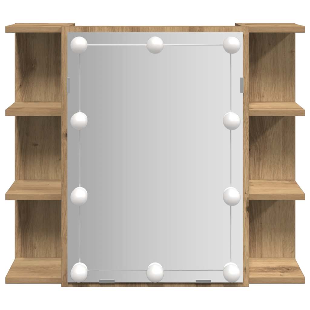 Ormar s ogledalom i LED-om Artisan hrast 70x16,5x60 cm