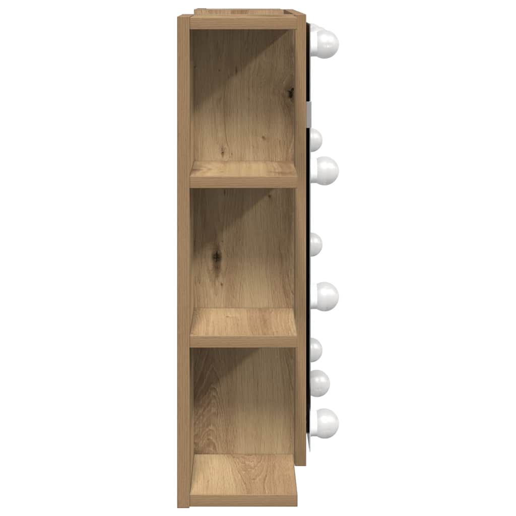 Ormar s ogledalom i LED-om Artisan hrast 70x16,5x60 cm