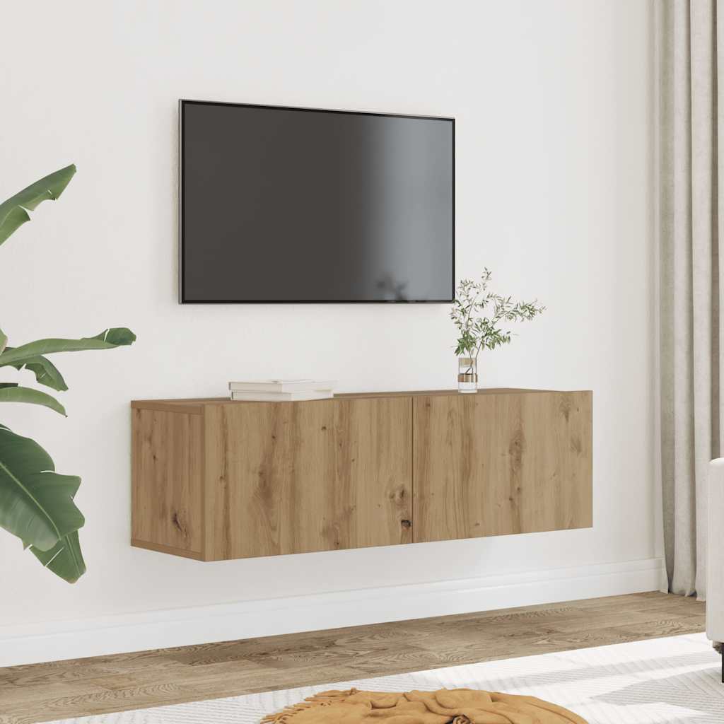 Zidni TV ormarići 2 kom boja hrasta artisan 100x30x30 cm