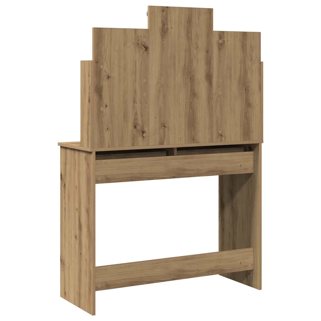 Toaletni stol s LED svjetlima Artisan hrast 96x40x142 cm