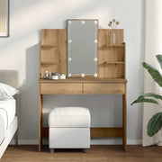 Toaletni stol s LED svjetlima Artisan hrast 96x40x142 cm