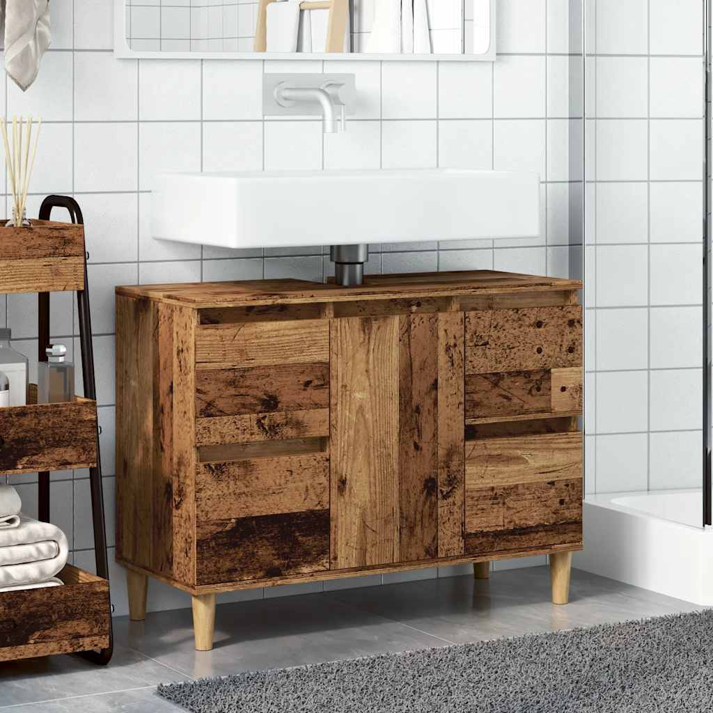 Ormarić za umivaonik boja drva 80x33x60 cm konstruirano drvo