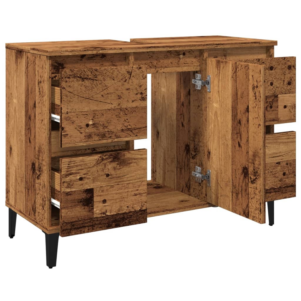 Ormarić za umivaonik boja drva 80x33x60 cm konstruirano drvo